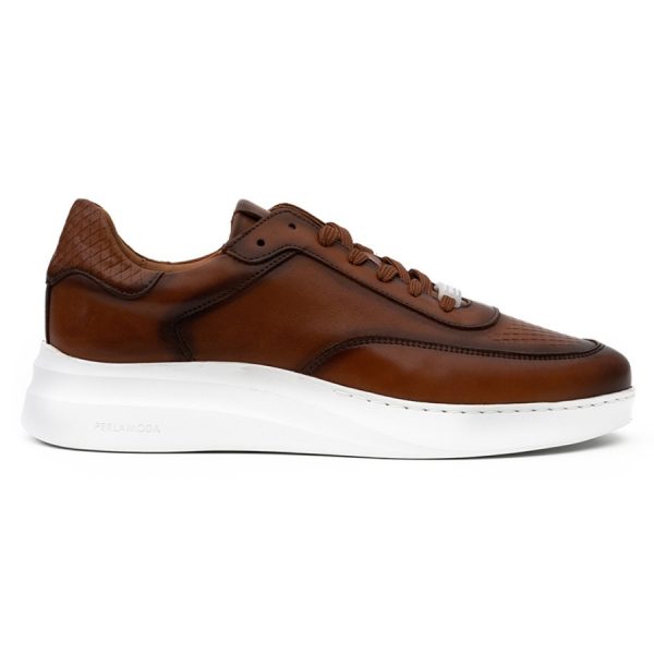 PERLAMODA, Ανδρικά Δερμάτινα Sneaker, 343200PRES/BROWN1035