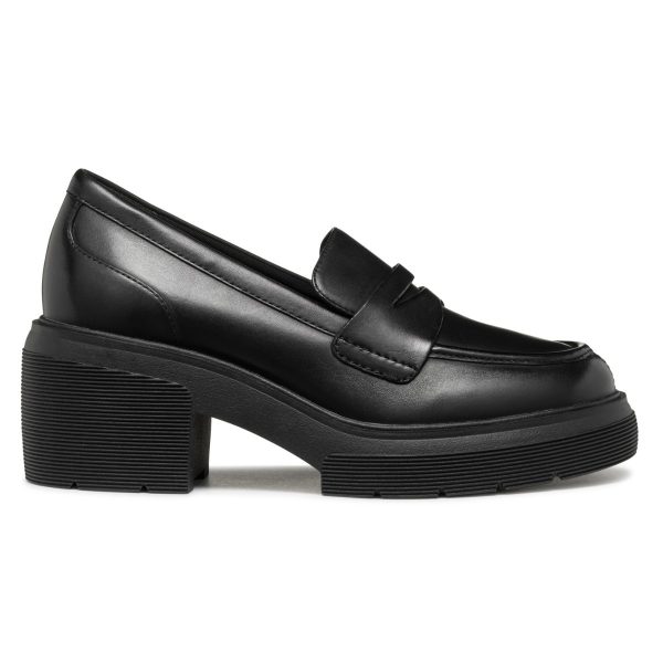 GEOX Spherica Ec15 Woman, Γυναικεία Loafers, Δερμάτινα Loafers, μοκασινια, Black D46WWD00043C9999