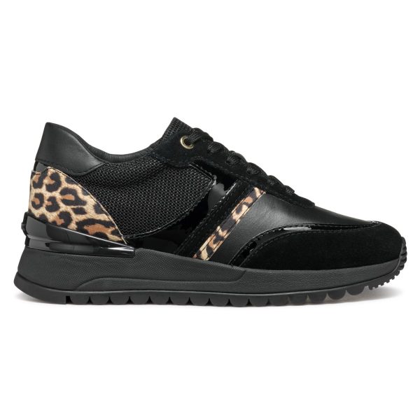 GEOX Desya Woman, Γυναικεία Sneaker, Black / Antelope, D3500A02285C0513