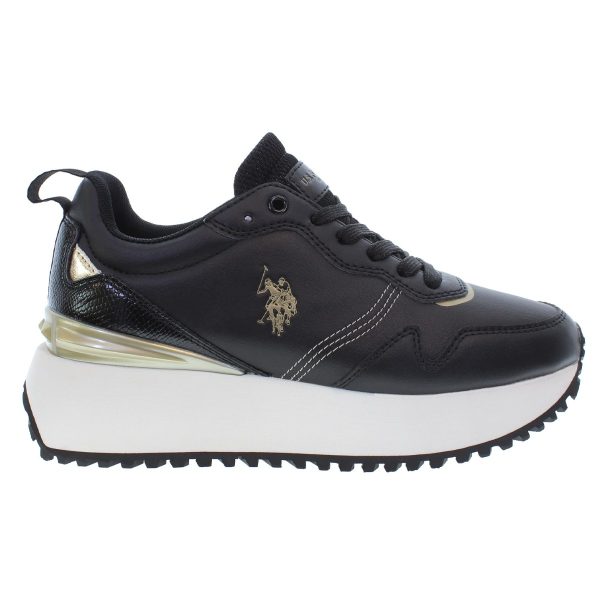 U.S.POLO ASSN., Γυναικεία Sneakers, Sneakers με Κορδόνια, Sneakers μαυρα, BAYLE002-BLK-GOL01