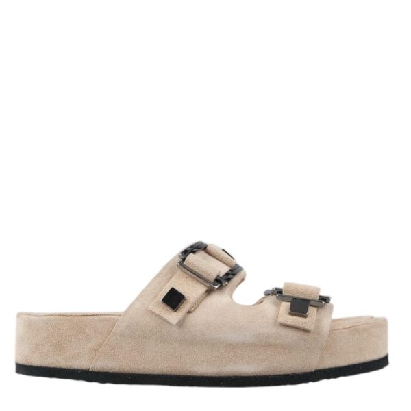 MAKRIS Γυναικεία παντόφλα απο καστόρι H55 HARD BEIGE